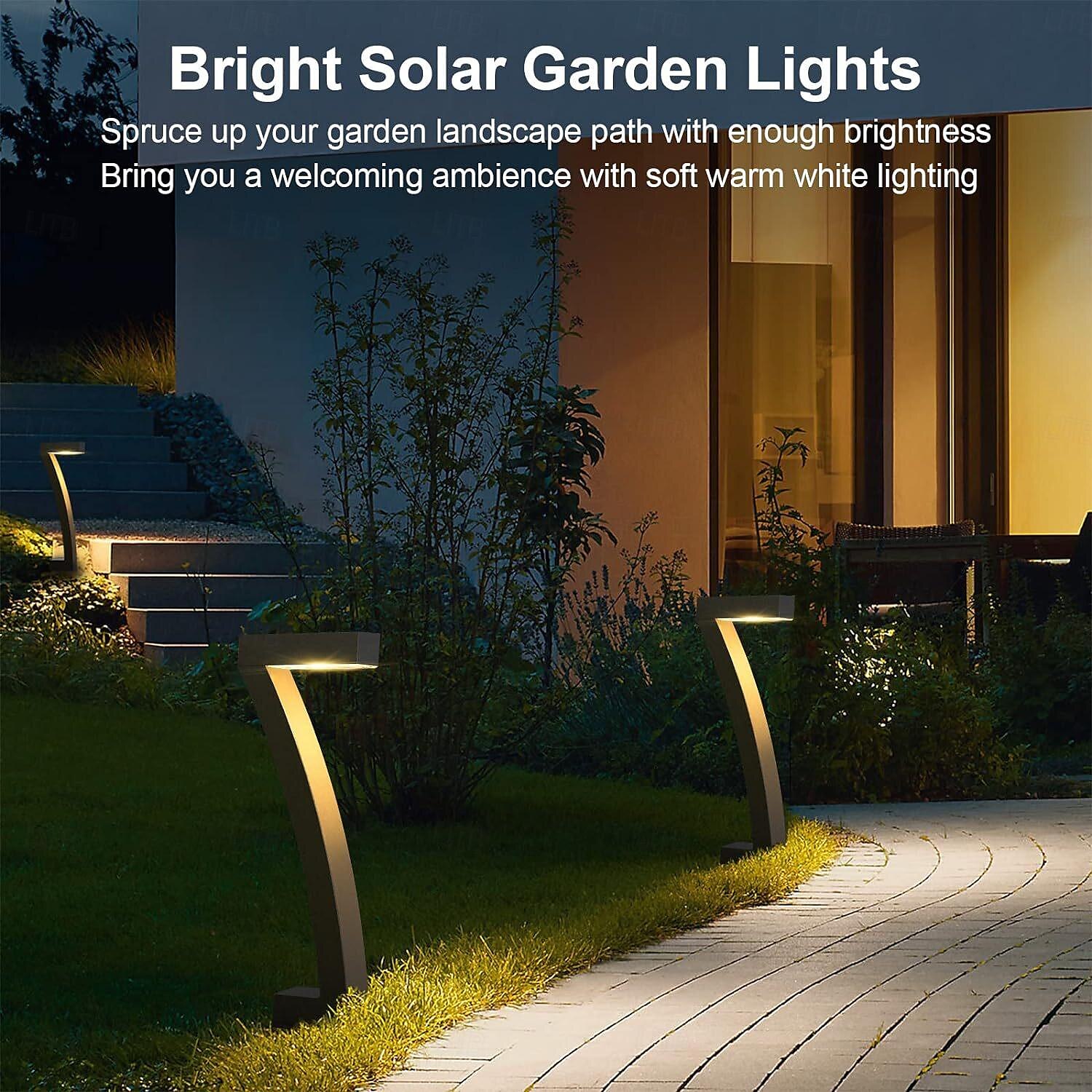 2pcs Outdoor Solar Landerscape Lighting Pathway Light Flame Shaped Lawn Light Outdoor Garden Lights for Patio Villa Park Lawn Walkway Waterproof Lighting Atmosphere Landscape Decor Light 2025 - $36.5 –P5