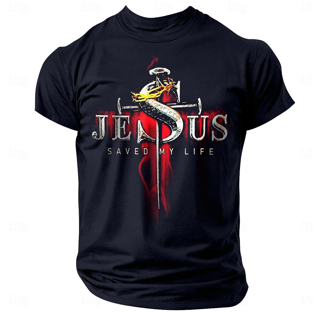 Men's 'Jesus Saved My Life' Graphic Short Sleeve T-Shirt 2026 - $17.49 –P1