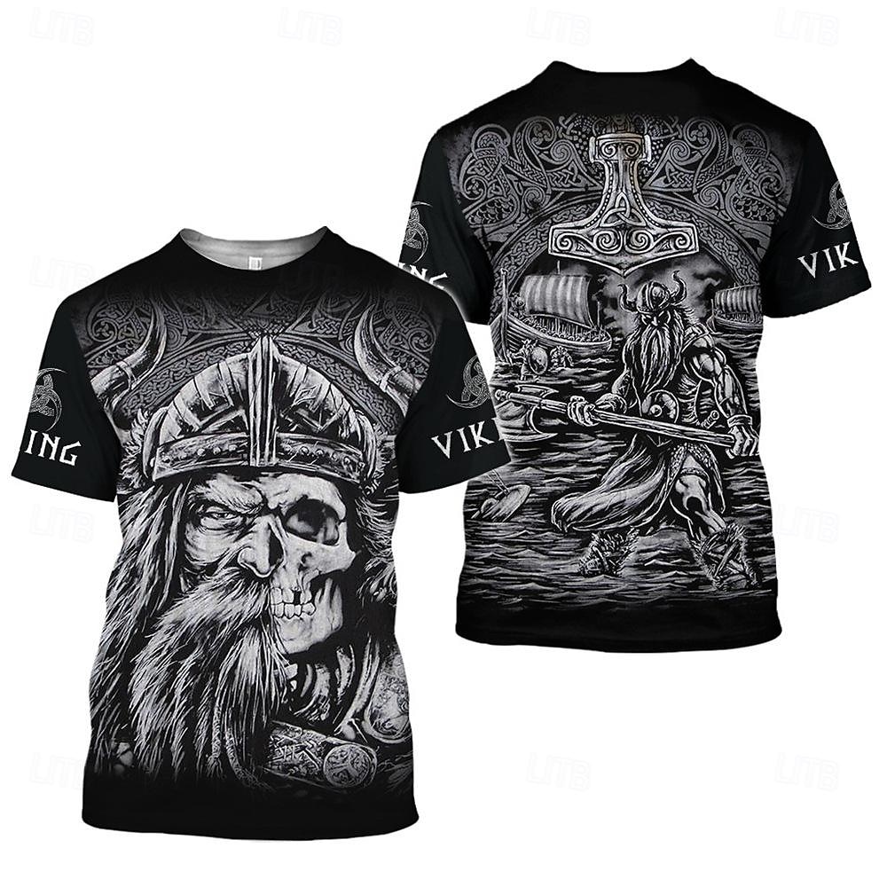 Viking Tattoo T-shirt Print 3D Graphic For Men's Adults' Carnival Masquerade 3D Print Casual Daily 2025 - $17.99 –P3