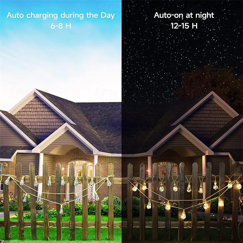 waterdichte henneptouw lichtsnoeren, 8m 160 led zonne-tuinverlichting voor kerstversiering 2026 - $71.99 –P3
