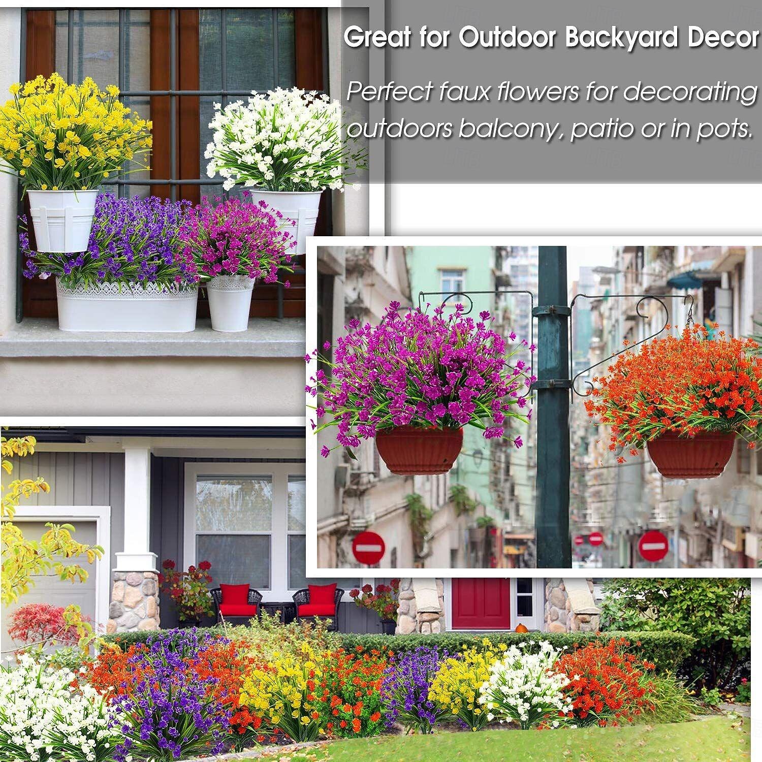 Paquet de 20 décorations extérieures de fleurs artificielles - buissons en plastique résistant aux UV et fausses fleurs pour la décoration extérieure de 2025 ? $28.99 –P3