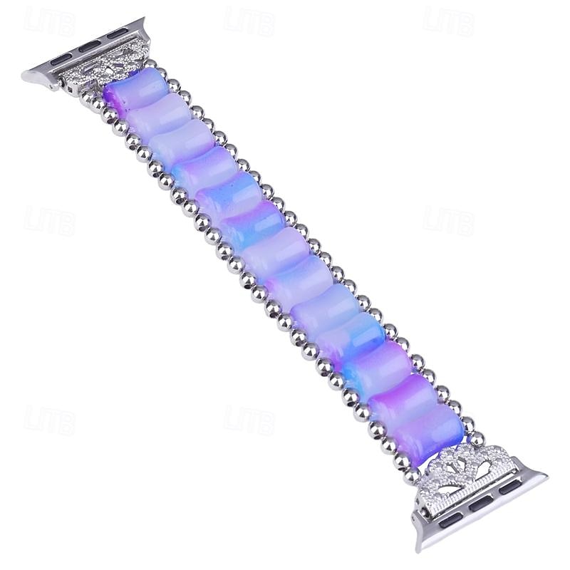 Pulseira de joias Compatível com Pulseira Apple Watch 38mm 40mm 41mm 42mm 44mm 45mm 49mm Com Miçangas Ajustável Respirável Resina pulseira de substituição para iwatch Ultra 2 Series 9 8 7 SE 6 5 4 3 de 2025 por $14.99 –P20