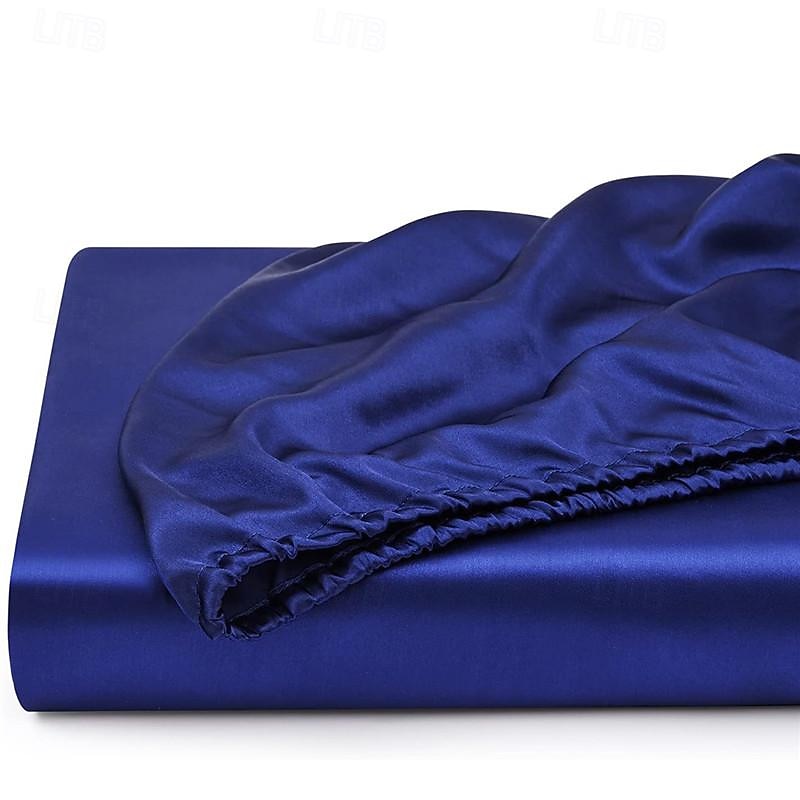 Cooling Satin Fitted Sheet Solid Color Mattress Cover with Elastic Band Bedsheet Single Double Queen King Size Fit Sheet 2025 - $18.49 –P19