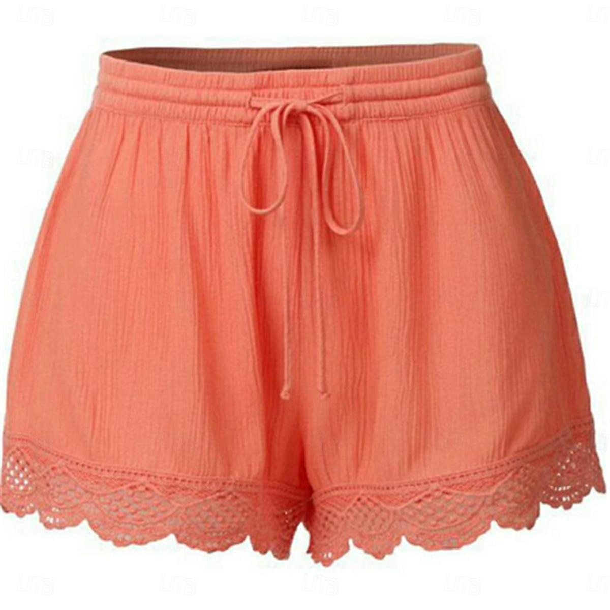 Per donna Chino Pantaloncini Essenziale Informale Breve Vita alta Liscio Design elastico con coulisse Taglio alto Traspirabilità Morbido Media elasticità Casual / quotidiano Fine settimana Vinaccia del 2025 a $15.99 –P12