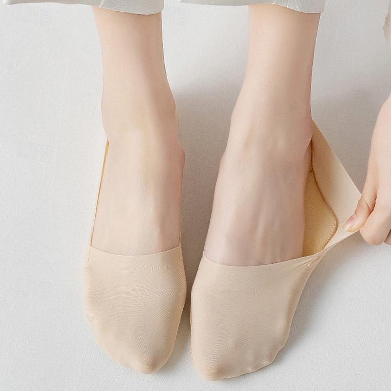 5 unids/set calcetines náuticos de seda de hielo calcetines finos antideslizantes de primavera y verano para mujer calcetines inferiores de algodón tacones altos calcetines invisibles de boca poco 2025 - $10.99 –P3