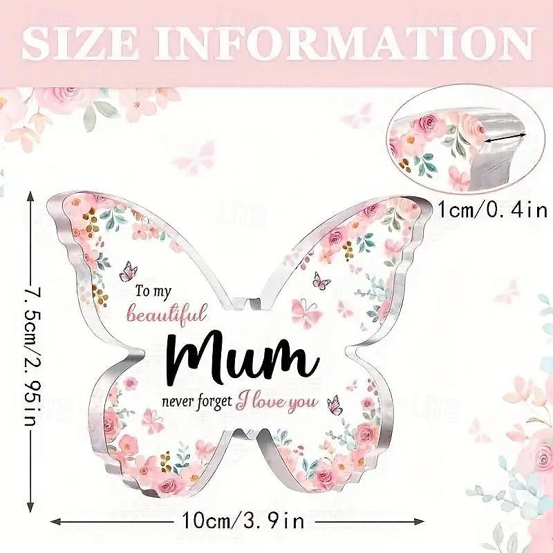 Butterfly Plaque Gifts For Mum Best Mum Birthday Gifts Christmas Or Mothers Day Gift For Mum Beautiful Butterfly-shaped Acrylic Plaque Thoughtful Mum Gifts From Daughter Son - To My Beautiful Mum For Home Room Living Room Office Decor 2025 - $9.99 –P3
