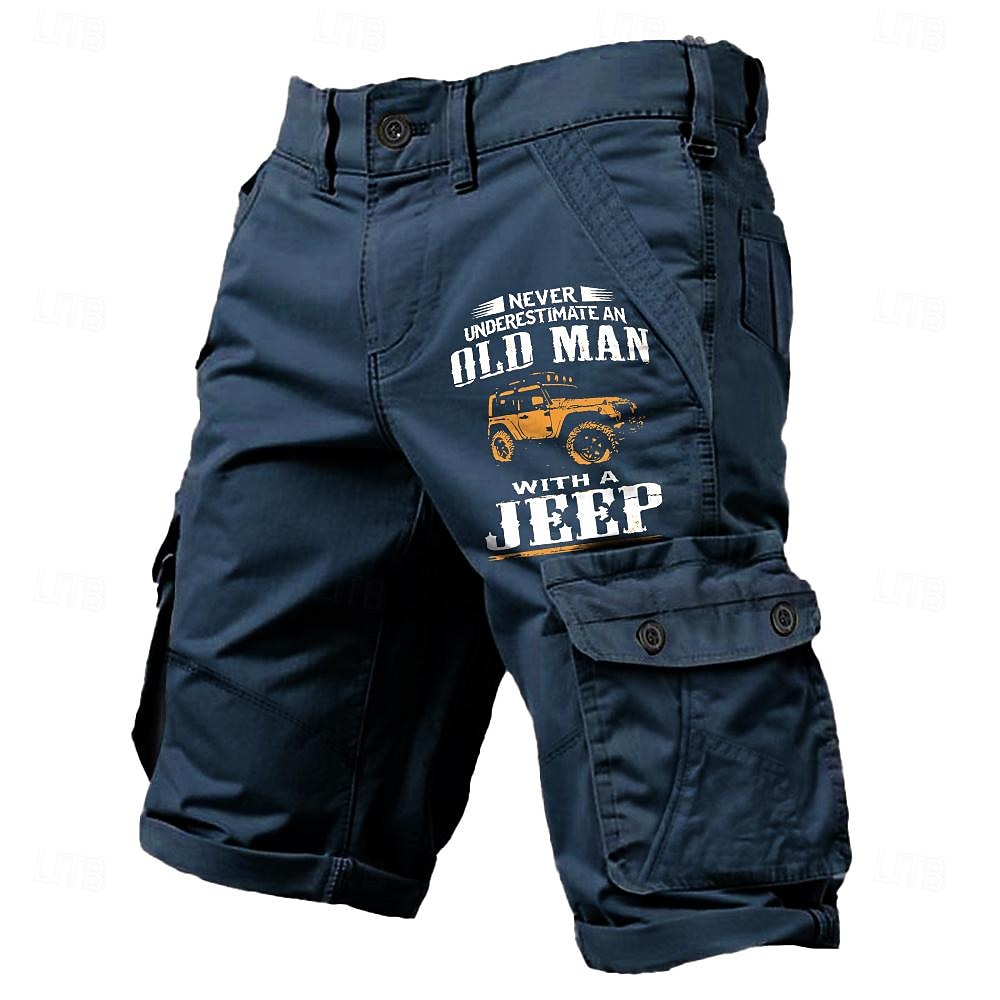 miesten cargo shortsit useita taskuja vanha mies kirjain painettu ulkoilu lyhyt urheilu ulkoilu klassiset mikroelastiset shortsit 2025 - $34.99 –P1