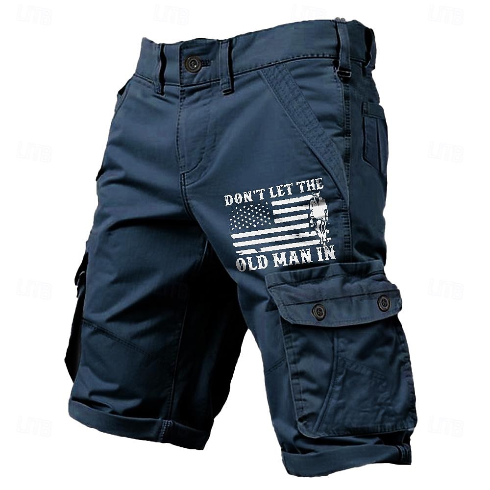 pánské cargo šortky s více kapsami old man letter potištěné outdoor krátké sportovní klasické mikroelastické šortky 2026 - $37.99 –P2