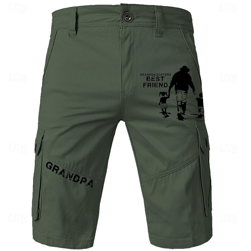 isänpäivä papa paidat isoisä print miesten cargo shortsit puuvilla kiristysnyöri klassinen cargo stretch short useilla taskuilla urheilu ulkoilu muotisuunnittelija shortsit 2025 - $33.99 -P2