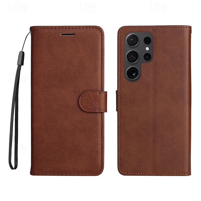 Phone Case For Samsung Galaxy S24 S23 S22 S21 S20 Ultra Plus FE A54 A34 A14 S25 Ultra Wallet Case Magnetic Full Body Protective with Wrist Strap Retro TPU PU Leather 2025 - $14.99 –P17