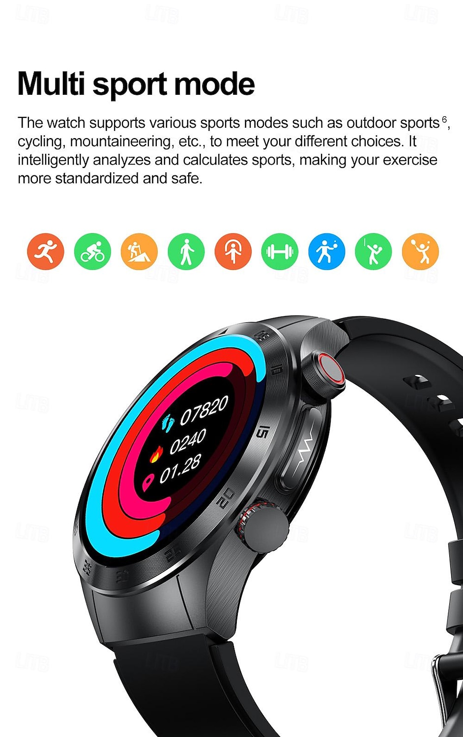 Laser Physiotherapy Blood Glucose Smart Health Watch Fitness Running Watch Bluetooth Temperature Monitoring Pedometer Compatible with Android iOS Women Men IP67 Waterproof 2025 - $97.99 –P11