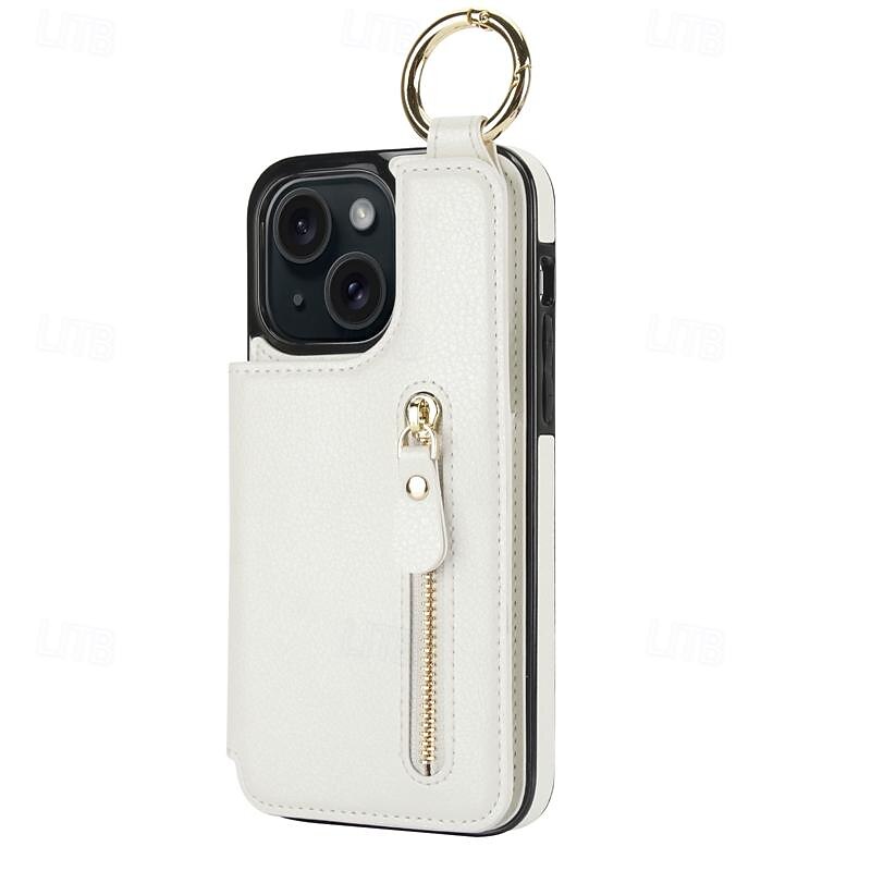 Phone Case For iPhone 16 15 14 Pro Max Plus 13 12 11 Pro Max Mini Wallet Case Zipper Kickstand Card Slot Retro TPU PU Leather 2025 - $15.99 –P14