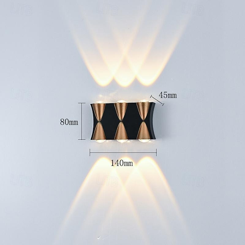 lampada da parete a led 2/3/4/5 teste esterno impermeabile in vetro alluminio 90 cm moderno creativo luce bianca calda corridoio balcone ip65 85-265 v del 2026 a $46.99 –P3