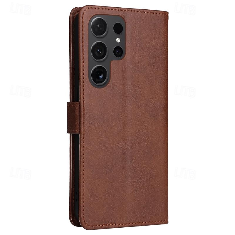 Phone Case For Samsung Galaxy S24 S23 S22 S21 S20 Ultra Plus FE A54 A34 A14 S25 Ultra Wallet Case Magnetic Full Body Protective with Wrist Strap Retro TPU PU Leather 2025 - $14.99 –P9