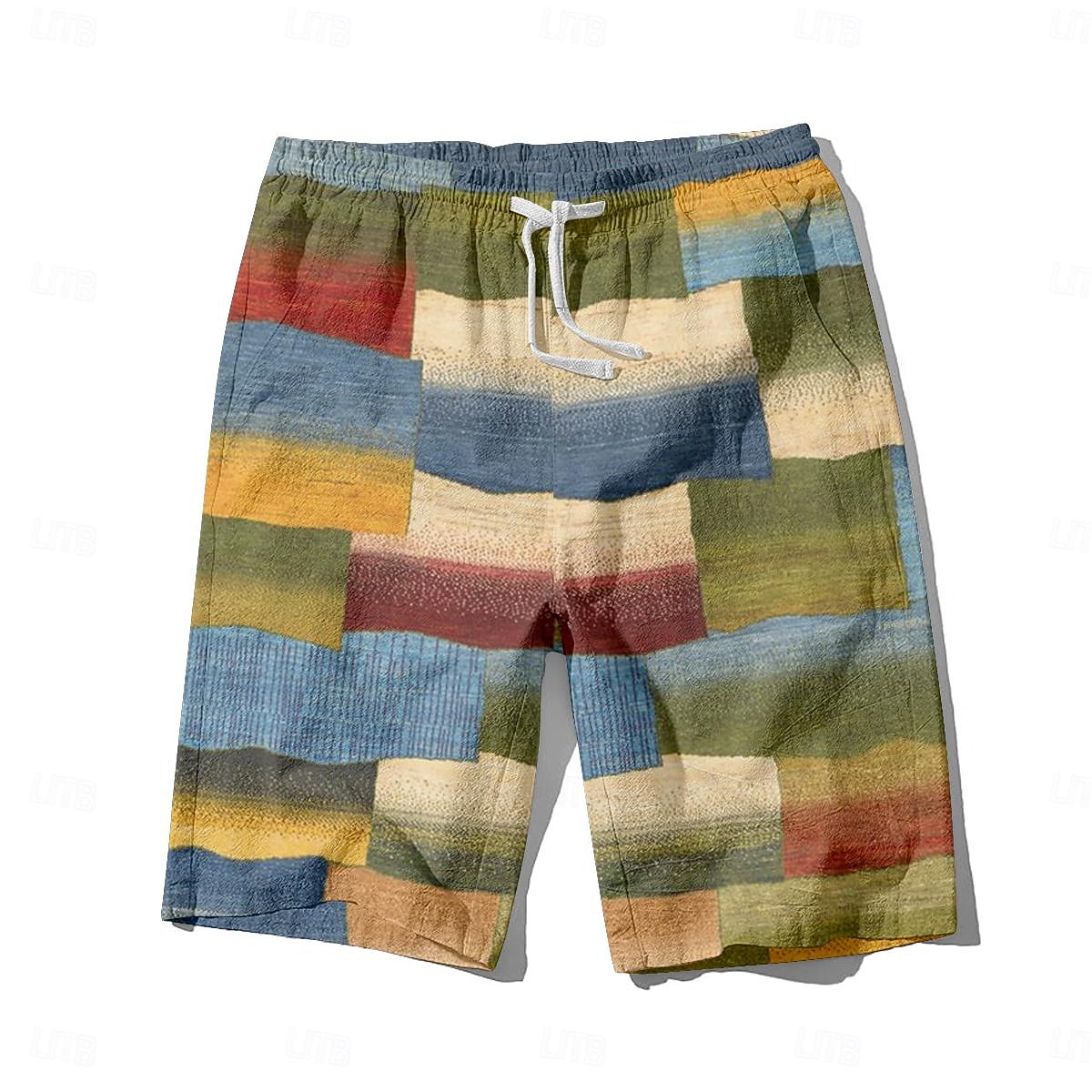 Herren Bunt Badehosen Badeshorts Boardshorts Mittlere Taille Hawaiianisch Lässig Ferien Strand Kordelzug mit Mesh-Futter Elastischer Bund Designer Bekleidung 2026 - $18.99 –P4