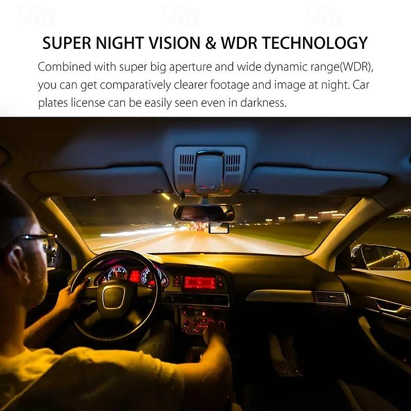 Hd Front and Rear Dual Recording Touch Screen DVR Large Angle 24 Hours 1080P Tachograph 2025 - $66.99 –P7
