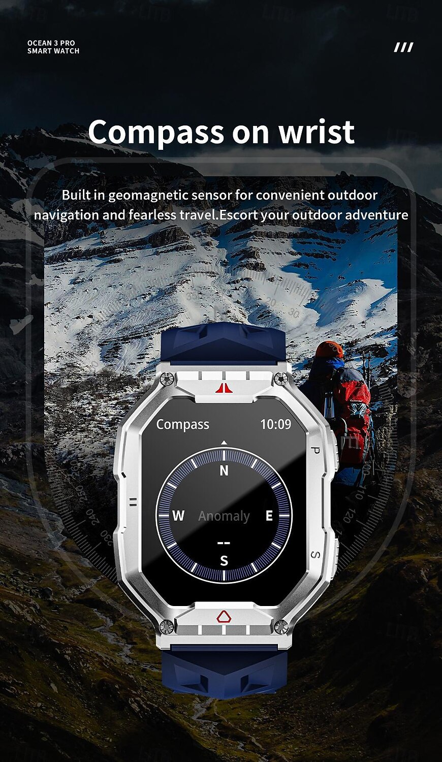 LOKMAT OCEAN 3 PRO Reloj inteligente 2.1 pulgada Smartwatch Reloj elegante Bluetooth Podómetro Recordatorio de Llamadas Seguimiento de Actividad Compatible con Android iOS Mujer Hombre Larga espera 2025 - $42.99 –P9