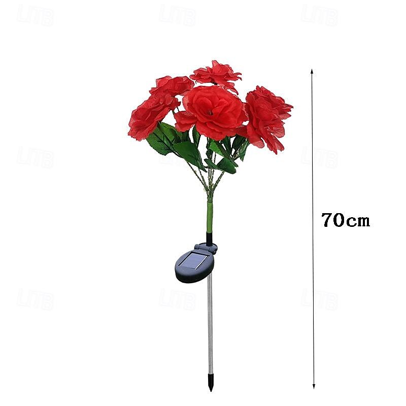 Lampe solaire à LED 7 têtes, simulation solaire, fleur de rose de la Saint-Valentin, lumière de jardin étanche, 42 LED, simulation de fleur, éclairage extérieur de cour, villa, parc, pelouse, allée, décoration de paysage, 1/2 pièces de 2025 ? $21.99 –P13