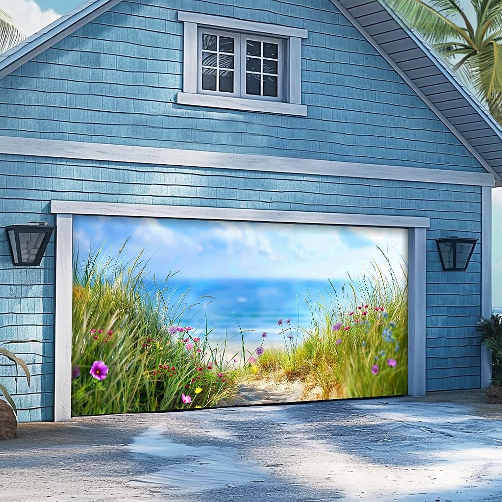 letnie wakacje na plaży baner na osłonę drzwi garażowych piękna duża dekoracja tła na zewnętrzne drzwi garażowe dekoracje ścienne domu impreza impreza parada 2025 - $33.99 –P26