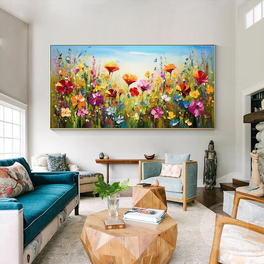 Mintura Handmade Abstract Texture Flower Oil Paintings On Canvas Wall Art Decoration Modern Picture For Home Decor Rolled Frameless Unstretched Painting 2025 - $108.99 –P5