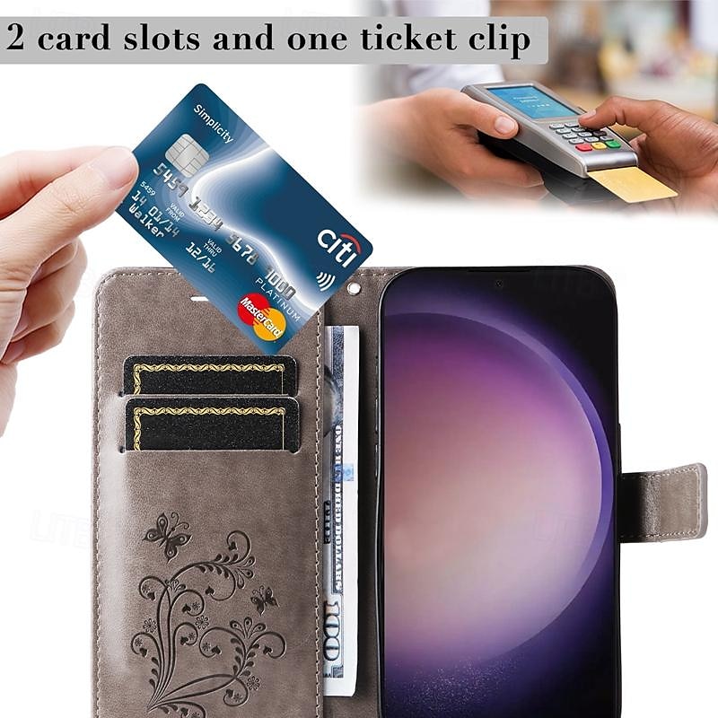 Phone Case For Samsung Galaxy S24 S23 S22 S21 S20 Ultra Plus FE A54 A34 A14 Note 20 10 S25 Ultra Wallet Case Magnetic Full Body Protective with Wrist Strap Butterfly TPU PU Leather 2025 - $17.99 –P13