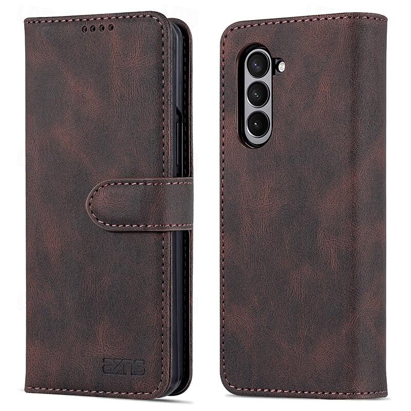 телефон Кейс для Назначение SSamsung Galaxy Z-образный сгиб 7 Z-сгиб 6 Z Fold 5 Z Fold 4 Z Fold 3 Кошелек для карт Полная защита тела Разъем для карты Защита от удара Ретро ПК Кожа PU 2025 - $15.99 –P4