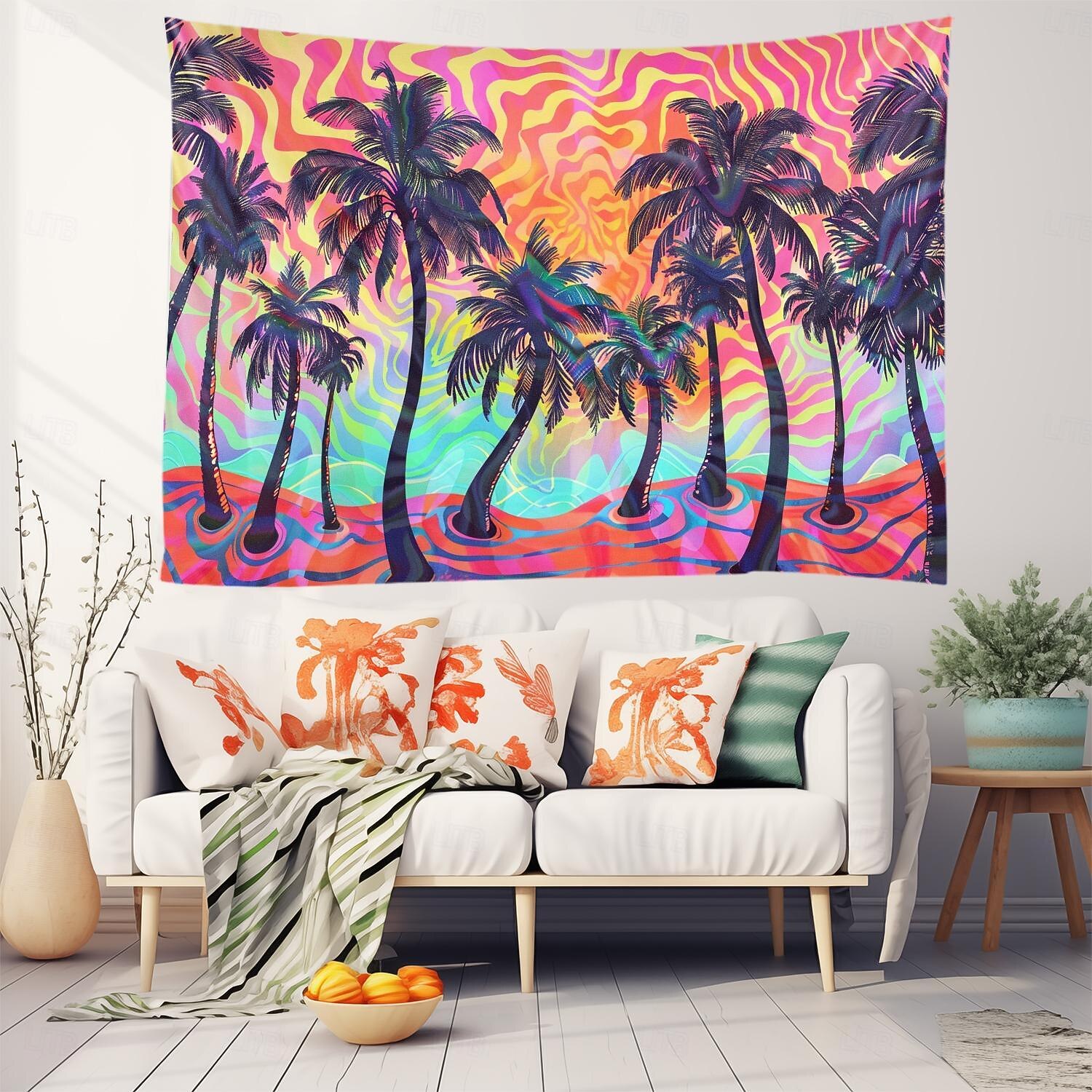 malowanie tropikalnych liści wiszące gobelin wall art duży gobelin mural wystrój fotografia tło koc zasłona strona główna sypialnia dekoracja salonu 2026 - $20.99 –P15