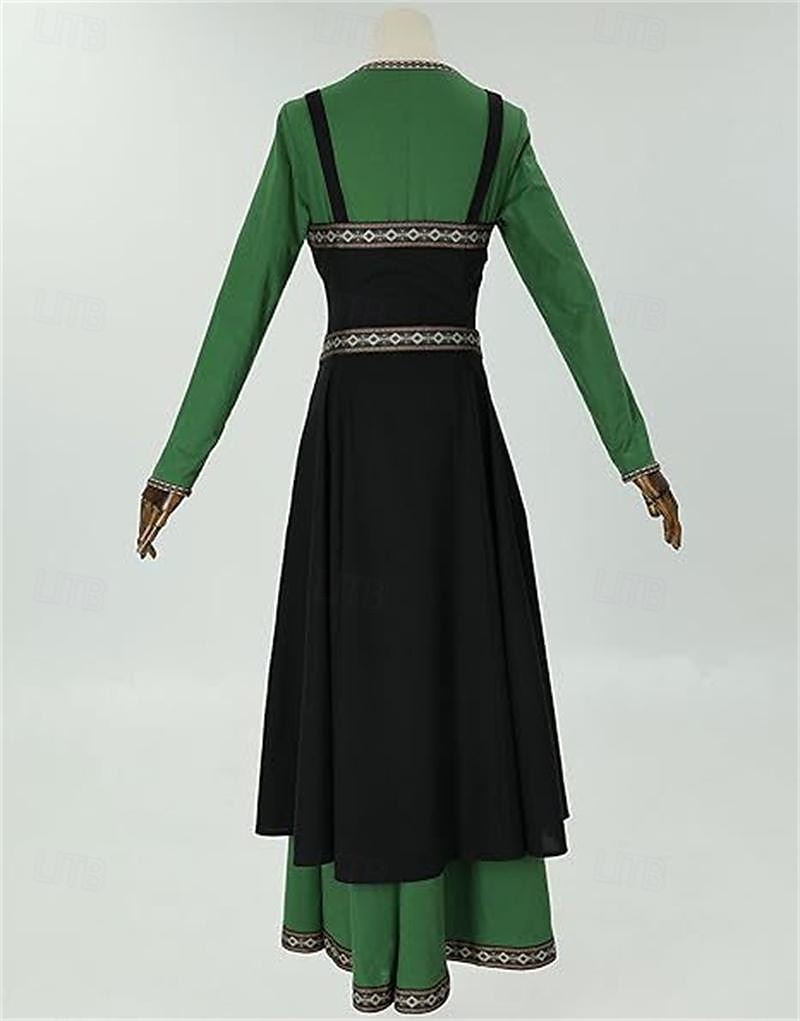Médiéval Renaissance Robe de cocktail Bal Masqué Robe de Bal Ranger Elfe Déguisement Femmes Celtique Viking Fantaisie Halloween Carnaval Mascarade Fête / Soirée Festival Adulte Robe de 2026 ? $86.99 –P4
