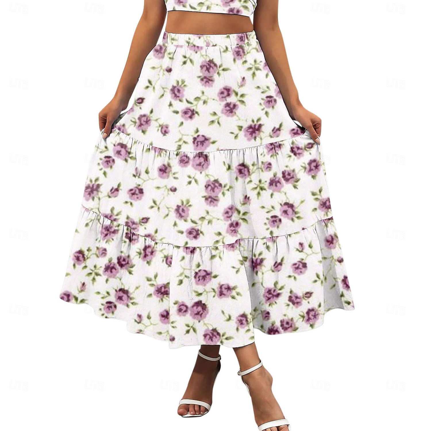 Women's Skirt A Line Swing Maxi Skirts Print Floral Holiday Vacation Summer Cotton Casual Boho Yellow Pink Red Navy Blue 2025 - $18.99 –P9