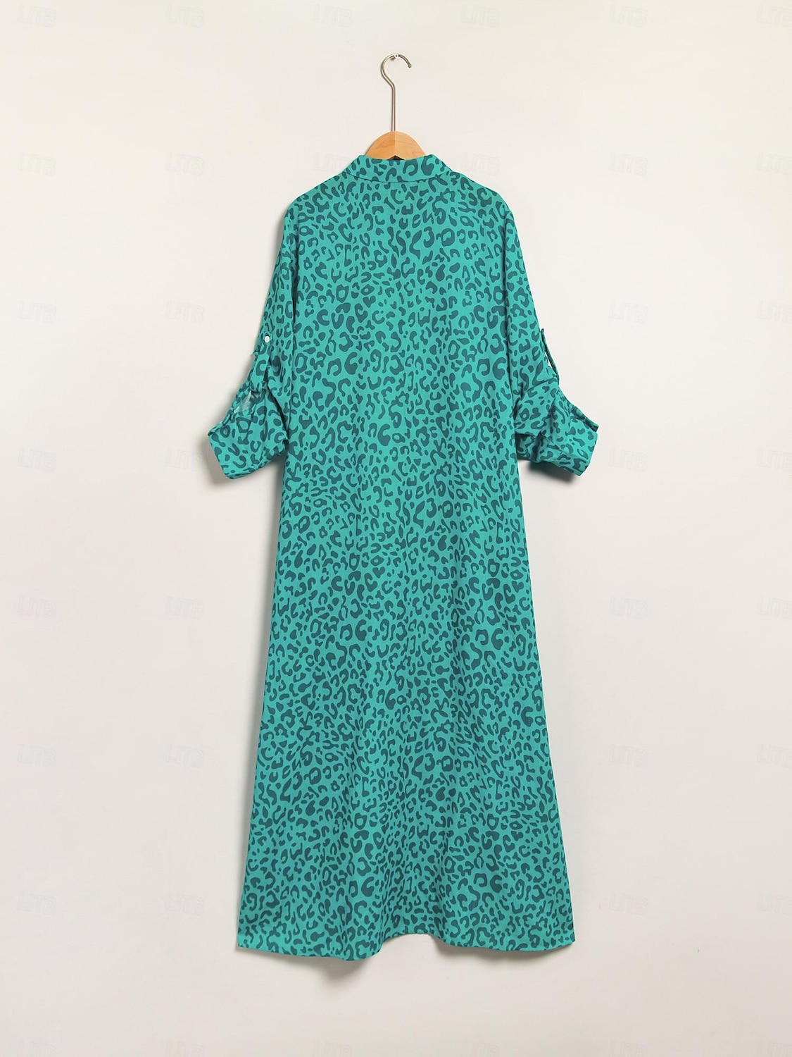 Sequin Leopard Print Maxi Shirt Dress 2024 - $52.99 –P8