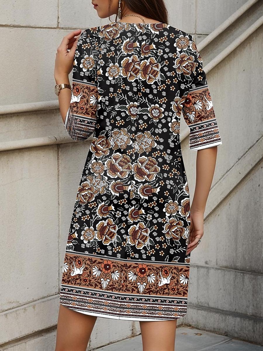 Női Mini Ruha Hétköznapi Ruha Kisméretű Ruha Pólóruha Tee Ruha Átmeneti Ruha Elegáns Stílusos Üdülés Munka Hétköznapi Regular Fit Grafika Fél Ujjú V Nyakú Narancs Nyári 2025 - $26.99 –P2