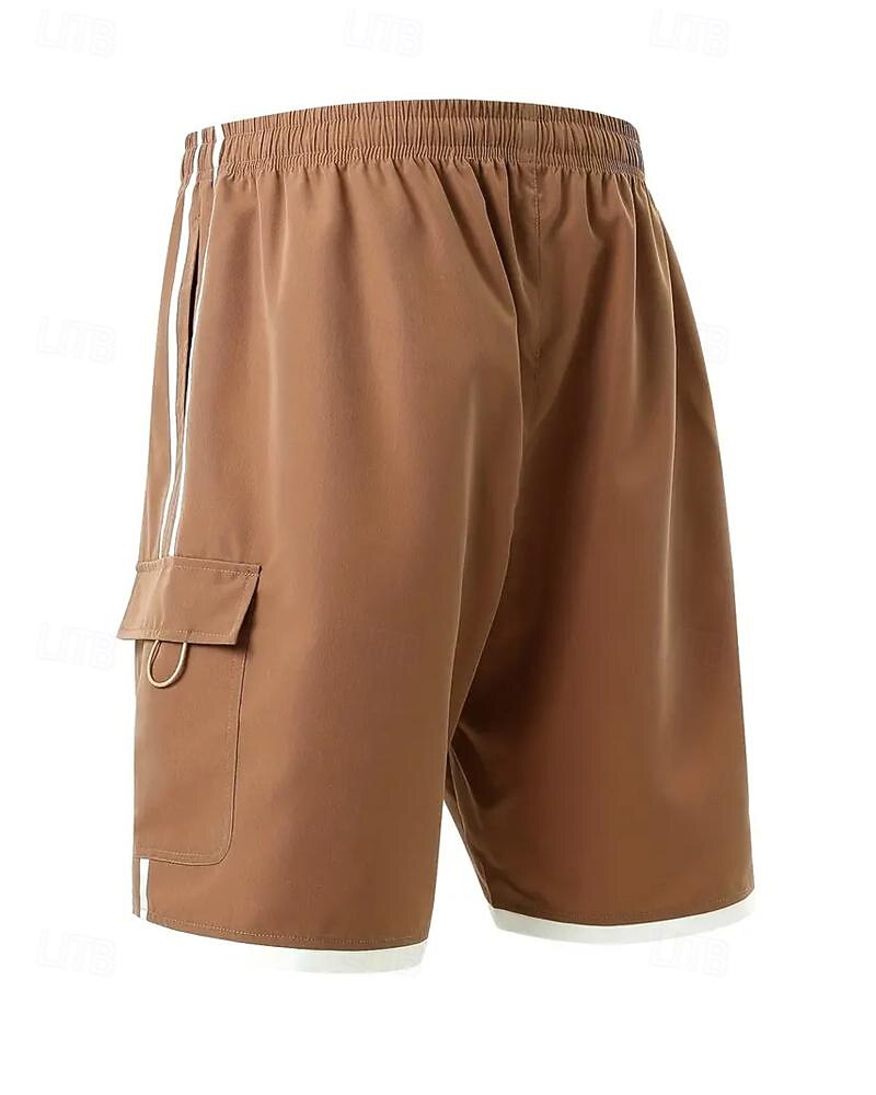 Homens Bermuda Cargo Calção Com Cordão Cintura elástica Bolso multi Bloco de cor Vestível Curto Ao ar livre Diário Para Noite Moda Clássico Preto Cáqui de 2025 por $27.99 –P2