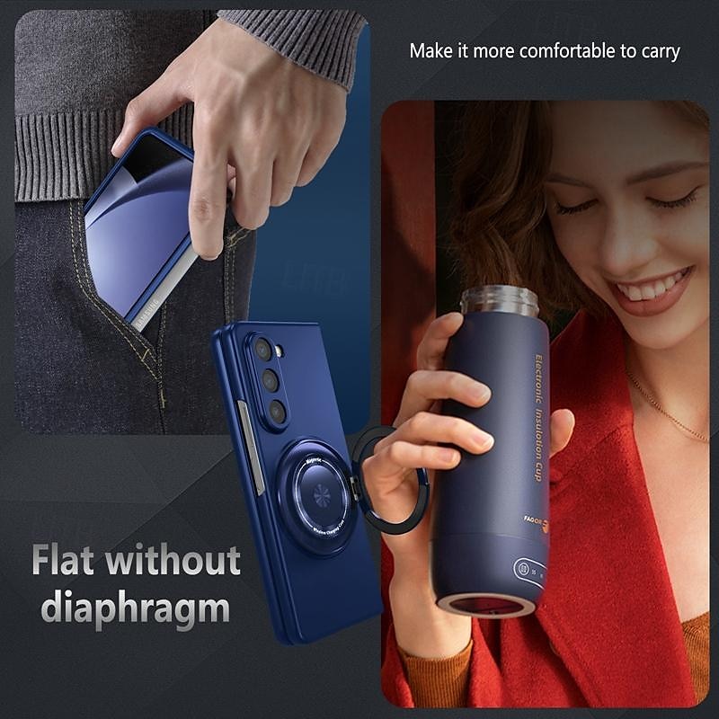 Phone Case For Samsung Galaxy Z Fold 7 Z Fold 6 Z Fold 5 Z Fold 4 Z Fold 3 Flip Cover Ring Holder Magnetic Support Wireless Charging Armor PC 2025 - $22.99 –P5