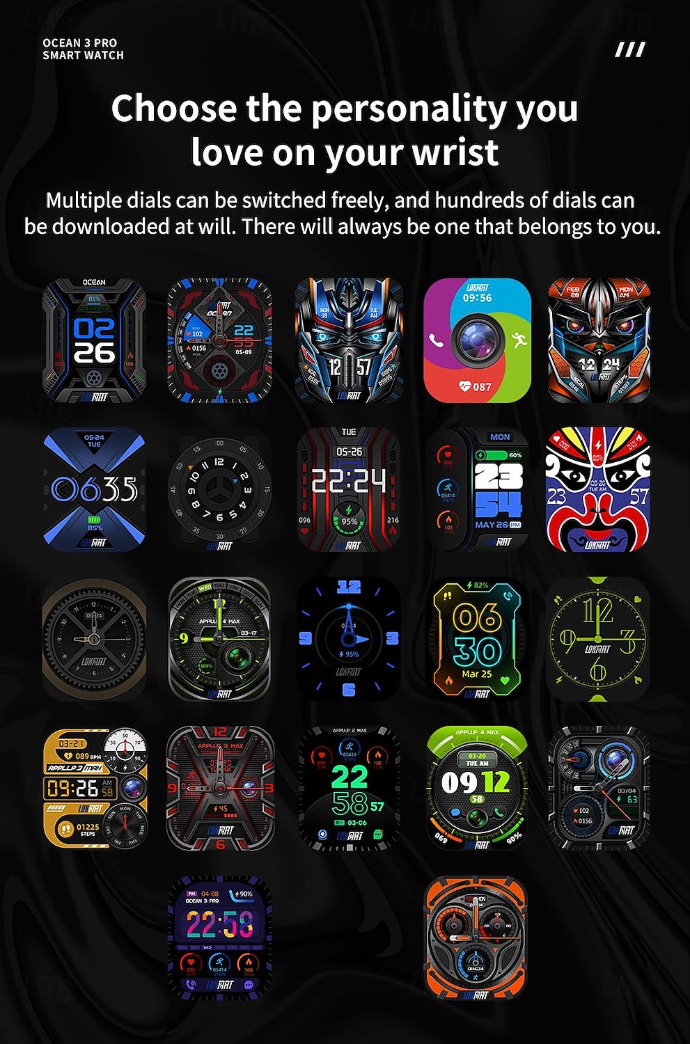 LOKMAT OCEAN 3 PRO Reloj inteligente 2.1 pulgada Smartwatch Reloj elegante Bluetooth Podómetro Recordatorio de Llamadas Seguimiento de Actividad Compatible con Android iOS Mujer Hombre Larga espera 2025 - $42.99 –P10