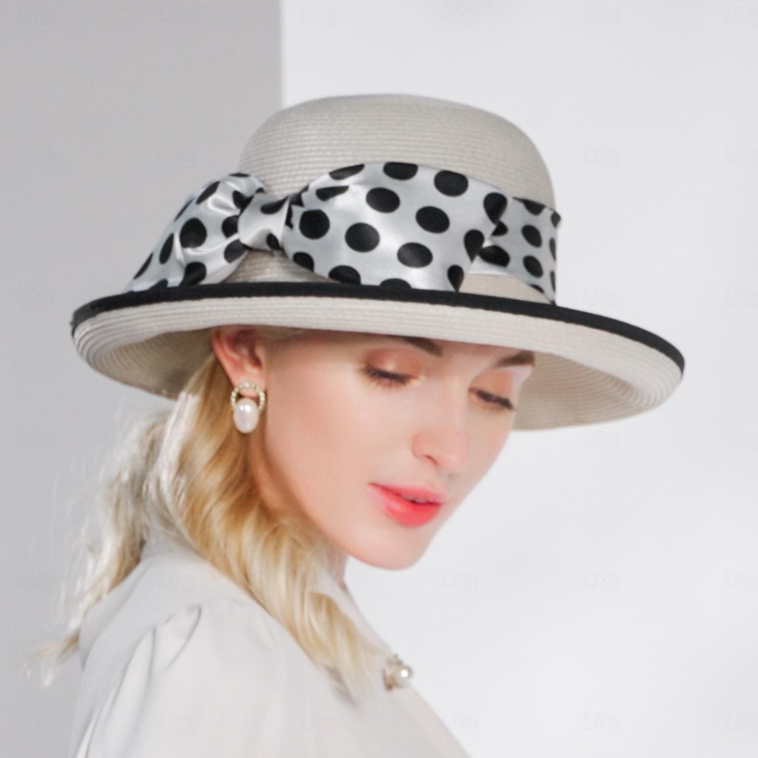 Hats Fiber Bucket Hat Floppy Hat Straw Hat Wedding Tea Party Elegant Wedding With Bowknot Ribbons Headpiece Headwear 2026 - $36.99 –P1