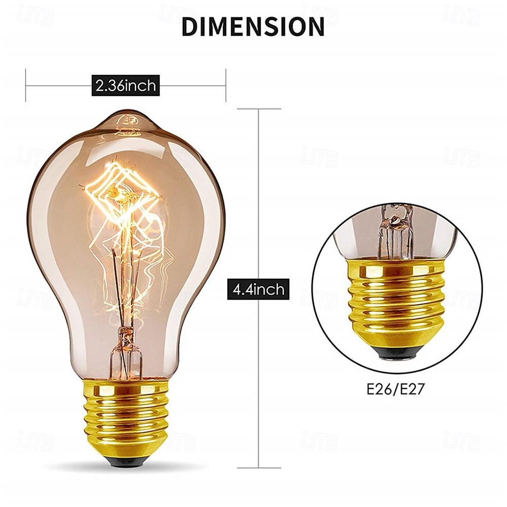 6pcs Edison Vintage Classics Incandescent Light Bulb Dimmable A19 40W E27 Decorative Bulbs for Wall Sconces Ceiling Light 220-240V 2026 - $24.99 –P2