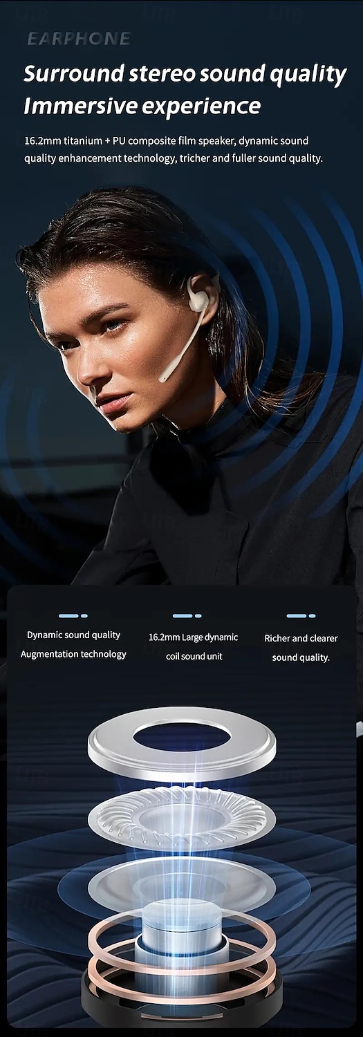 2024 Latest Original ENC Air Conduction Headset Open-Ear StereoWireless Headset With Air-Canceling Boom Microphone OnlineMeeting/Online Teaching/Office Home Business/Driving 2025 - $63.99 –P6
