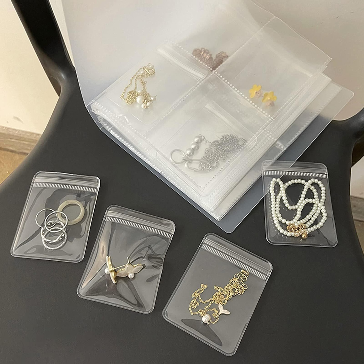 84 grades/1 conjunto ou 160 grades com pequenas bolsas caixa de armazenamento de joias: brincos, anéis antioxidantes, pulseiras, sacos transparentes de armazenamento à prova de poeira para colares, de 2026 por $15.99 –P14
