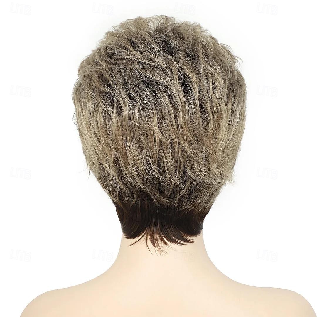 Wig Natural Wave Asymmetrical With Bangs Wig Short Golden Blonde Synthetic Hair Women's Classic Blonde Short Blonde Pixie Cut Wig 2026 - $19.99 –P8