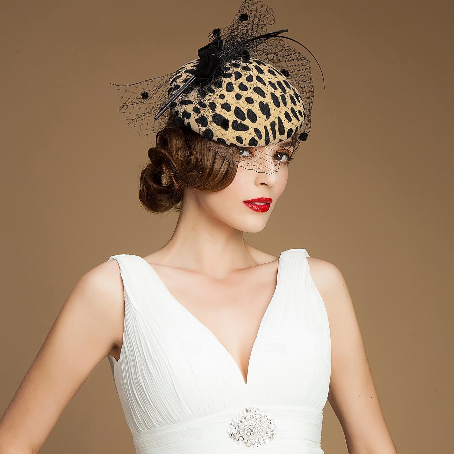 Elegant Hodeplagg Fascinatorhatt Fascinator Gentlewoman Kostyme Dame Derby Bryllupsfest Ascot Voksne Hatt Vår sommer 2026 - $57.99 –P6