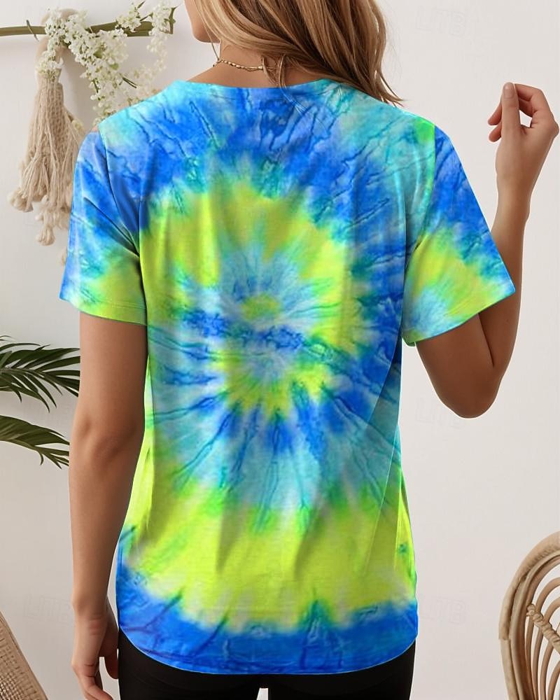 Γυναικεία Μπλουζάκι Δετοβαμένο Στυλάτο Κοντομάνικο Στρογγυλή Ψηλή Λαιμόκοψη Κανονικά μπλουζάκια Διακοπές Πράσινο του τριφυλλιού Καλοκαίρι 2026 - $22.99 –P2