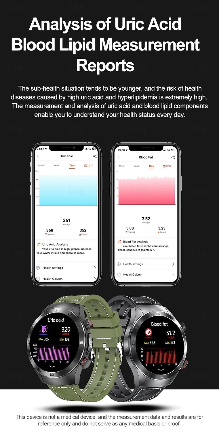 Laser Physiotherapy Blood Glucose Smart Health Watch Fitness Running Watch Bluetooth Temperature Monitoring Pedometer Compatible with Android iOS Women Men IP67 Waterproof 2025 - $97.99 –P9