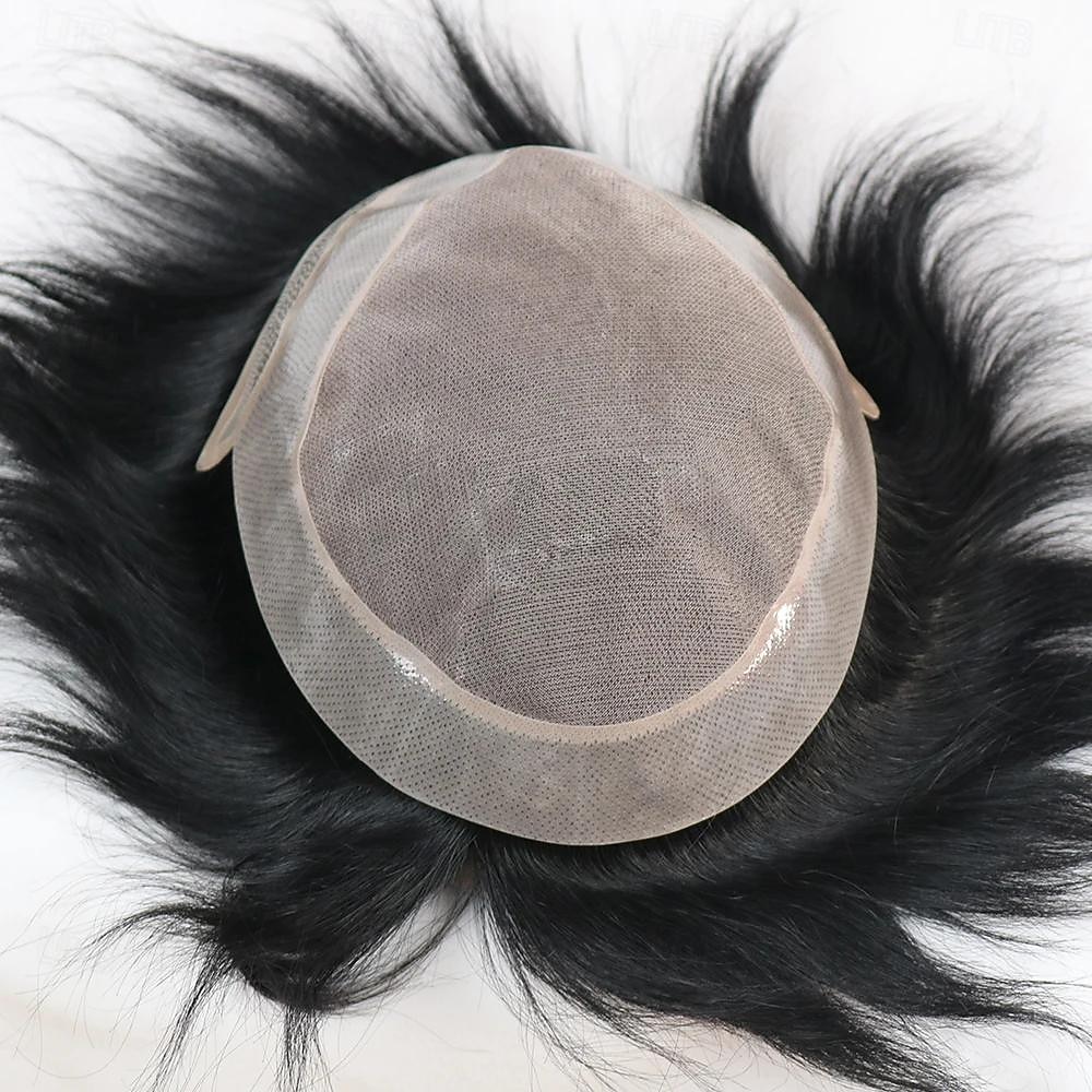 tupé för män människohår ersättningssystem mono tunn hud pu och fransk fast spets främre protes hårbitar för herr peruk 6x8 6x9 7x9 8x10 2025 - $188.99 –P3