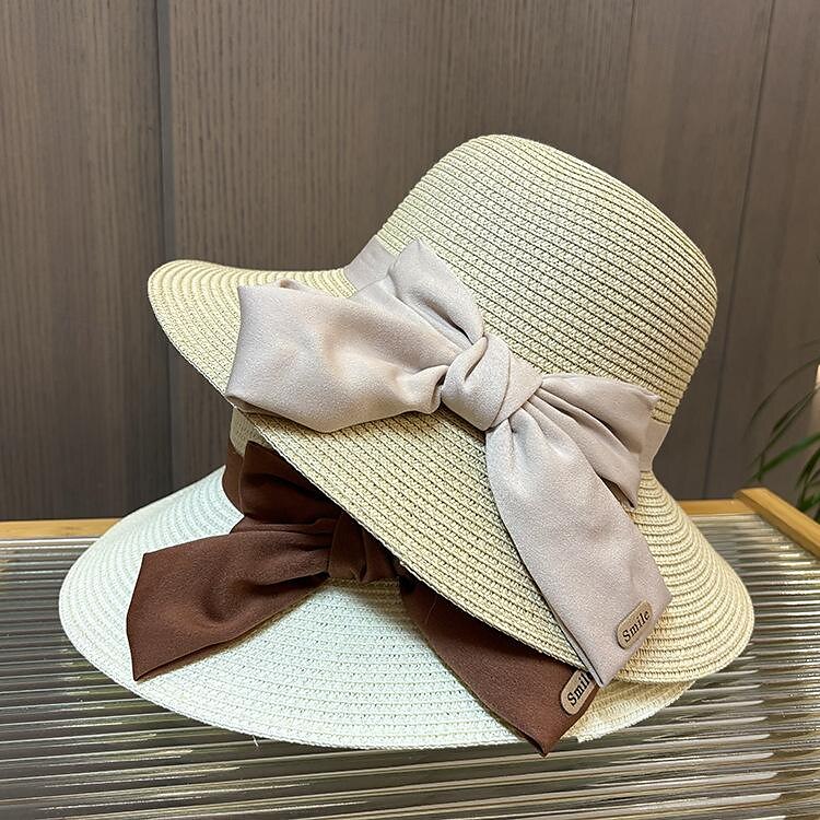 Hats Headwear Acrylic / Cotton Straw Bucket Hat Straw Hat Sun Hat Casual Holiday Elegant Vintage With Bowknot Pure Color Headpiece Headwear 2025 - $20.99 –P4