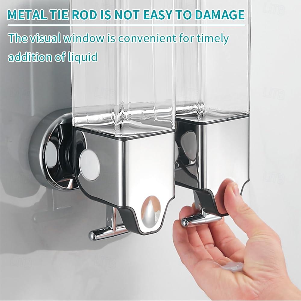 No-Drill  Wall Mounted soap Dispenser for Bathroom and Kitchen, Shampoo and Conditioner Dispenser Drill Free with Adhesive 2025 - $18.99 –P2