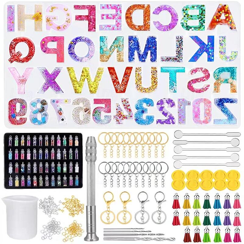 goutte à goutte adhésif pendentif miroir moule en silicone bricolage résine époxy clé pendentif outil lettre silicone moule de 2025 ? $46.99 –P2