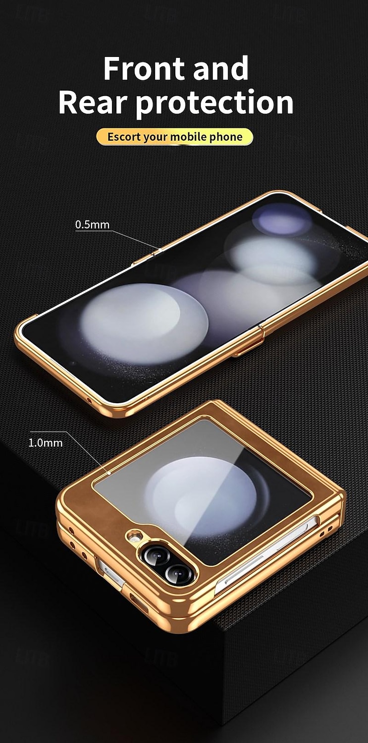 Phone Case For Samsung Galaxy Z Flip 6 Z Flip 5 Z Flip 4 Z Flip 3 Flip Cover Shockproof Retro Plating PC PU Leather 2025 - $23.99 –P8