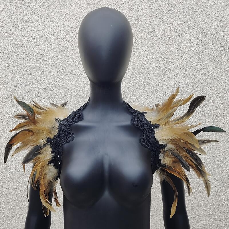 Punk & Gothic Masquerade Shawls Feather Cape Witch Feather Women's Fantasy Walpurgis Night Halloween Carnival Masquerade Performance Party / Evening Adults' Shawl 2025 - $20.99 –P2