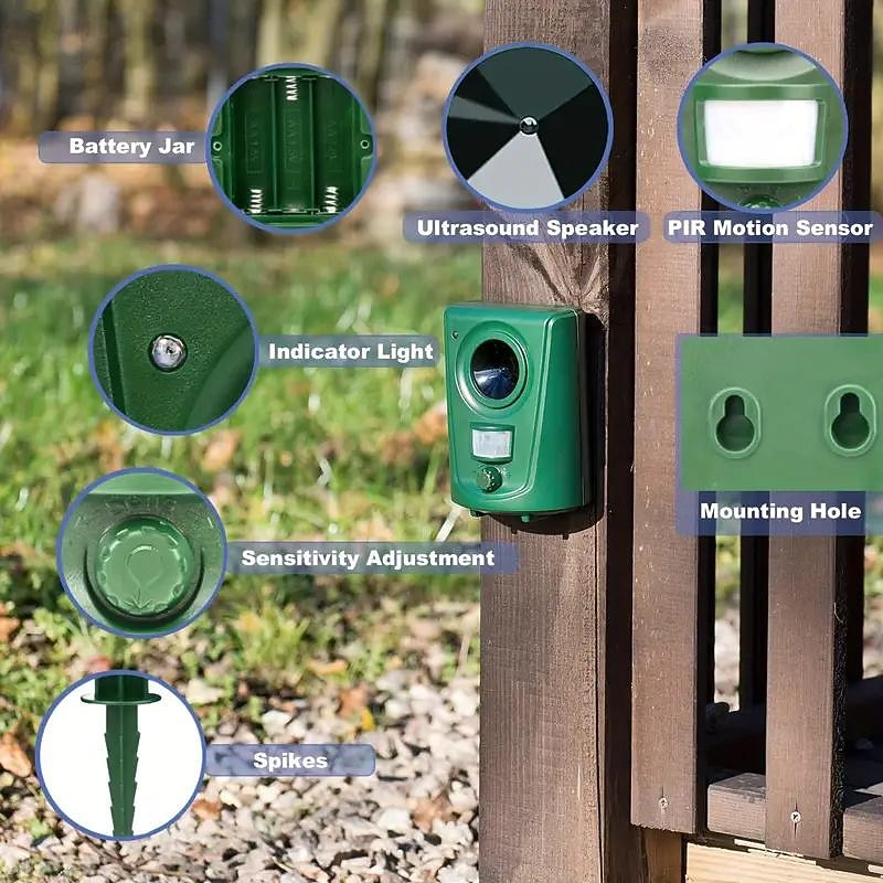 Solar-Powered Ultrasonic Animal Repeller -Waterproof MotionSensor Deterrent for Cats Dogs Birds and Wildlife in Gardens &Outdoors 2026 - $29.99 –P4