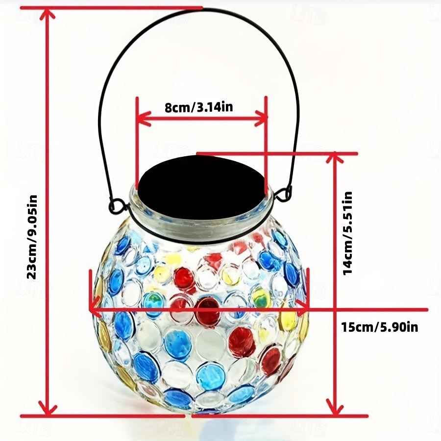 1 db üveg napelemes kültéri asztali lámpa, színes mozaik üveglámpa, kültéri vízálló kültéri napelemes lámpa kertbe, teraszra, ösvényre, erkélyre 2026 - $21.99 –P7
